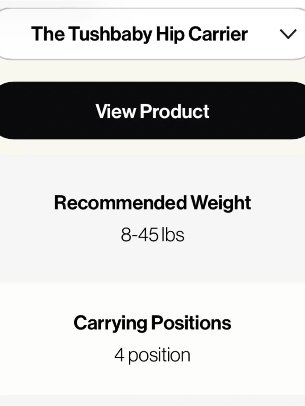 Tushbaby Hip Carrier black quilted